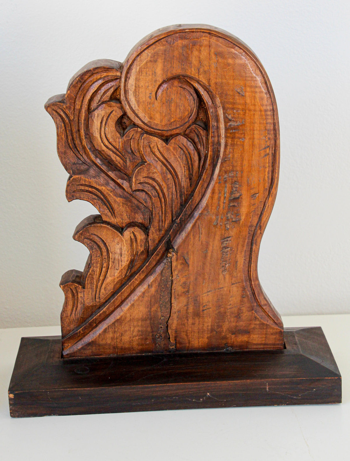 Architectural European Mounted Carved Wood Fragment, Pair — India