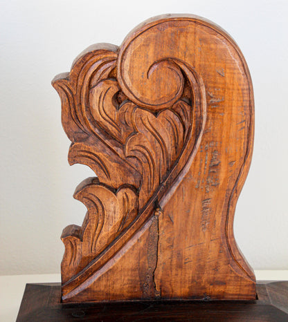 Architectural European Mounted Carved Wood Fragment, Pair — India