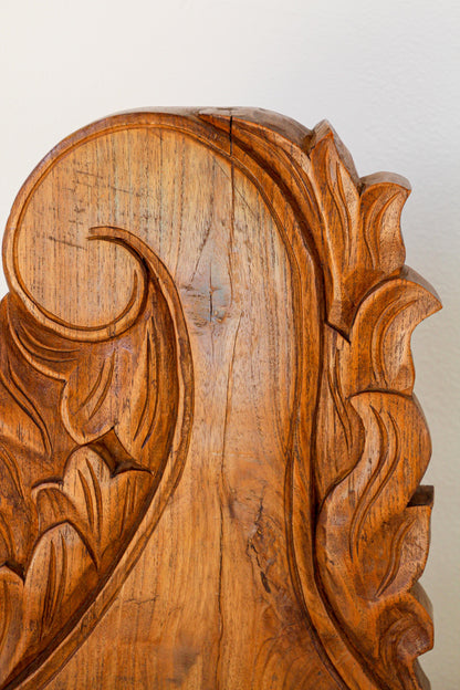 Architectural European Mounted Carved Wood Fragment, Pair — India