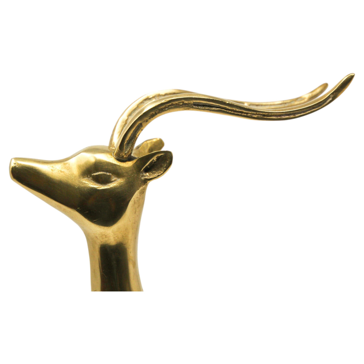 Vintage Brass Antelope Sculpture in Art Deco Style, 1950s — United States