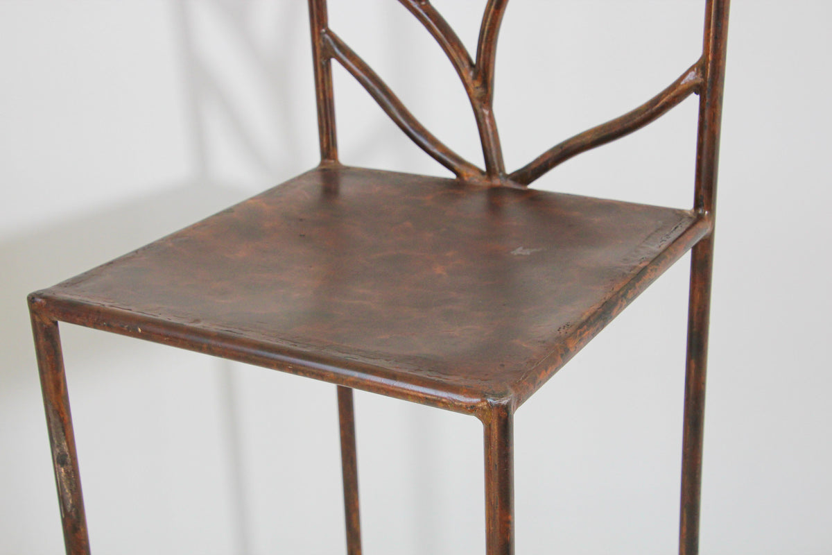 Spanish Wrought Iron Barstools with Back Set of Six — detail view 9