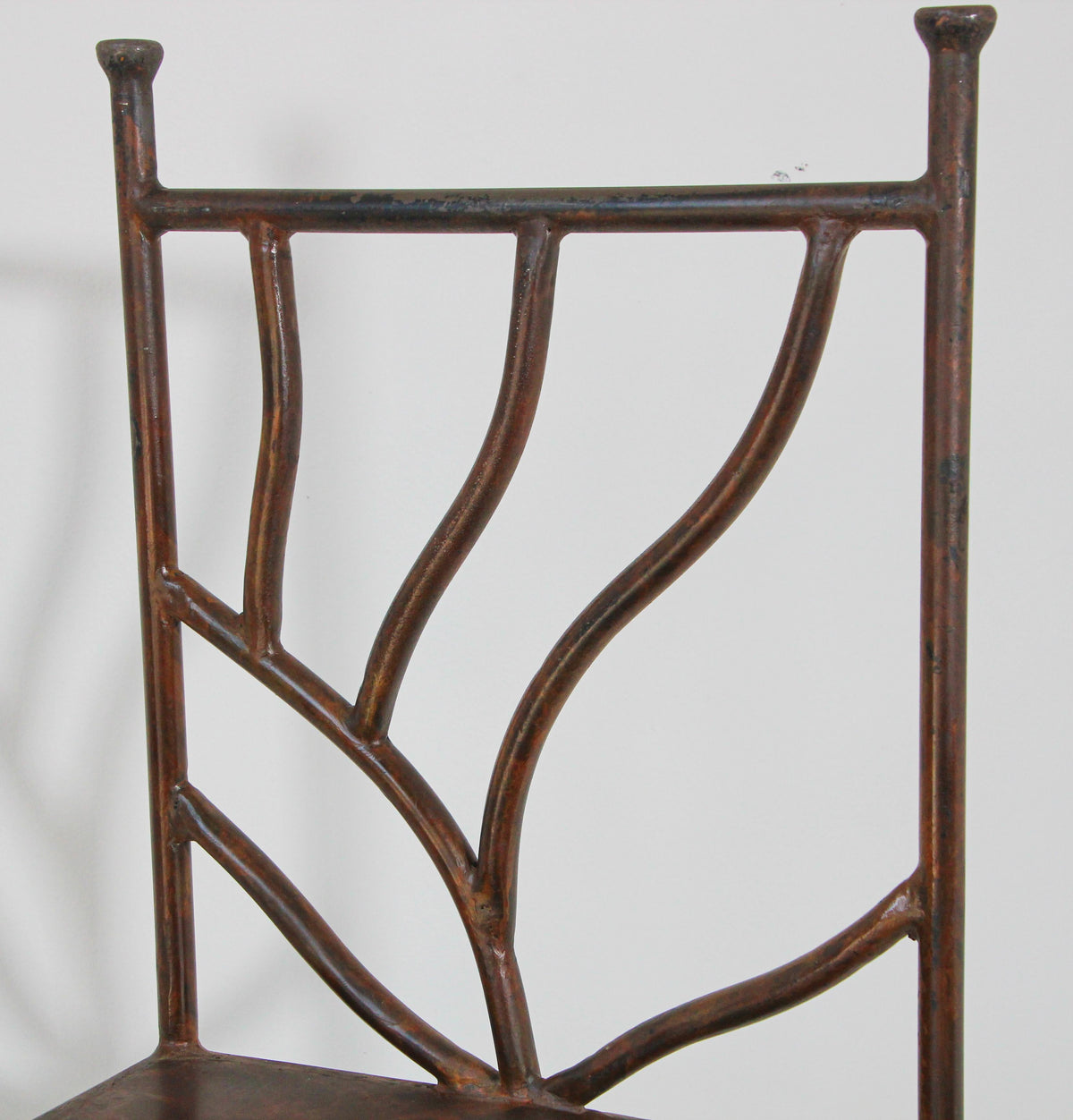 Spanish Wrought Iron Barstools with Back Set of Six — detail view 10