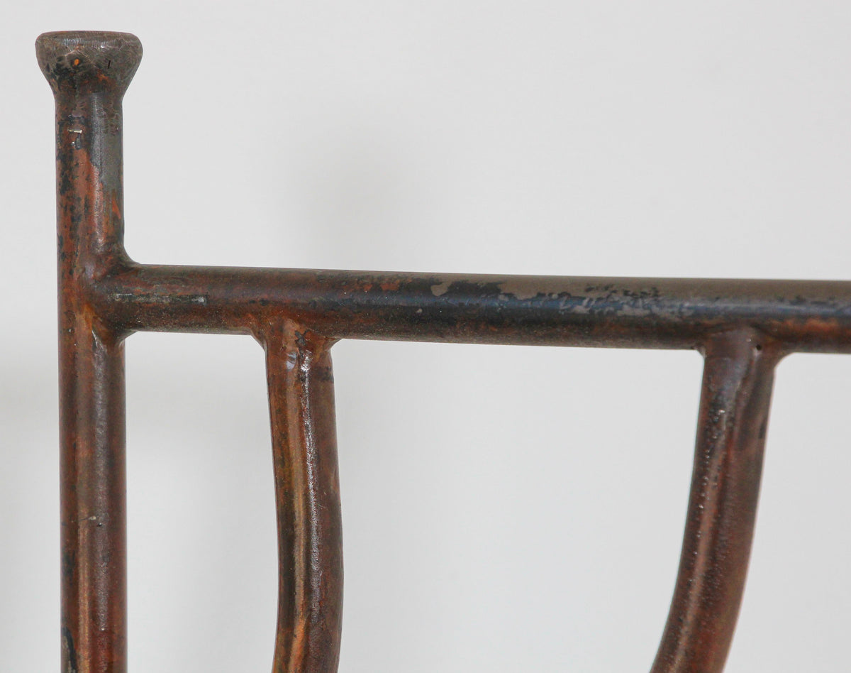 Spanish Wrought Iron Barstools with Back Set of Six — detail view 11