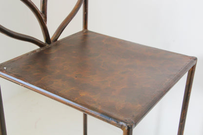 Spanish Wrought Iron Barstools with Back Set of Six — detail view 17