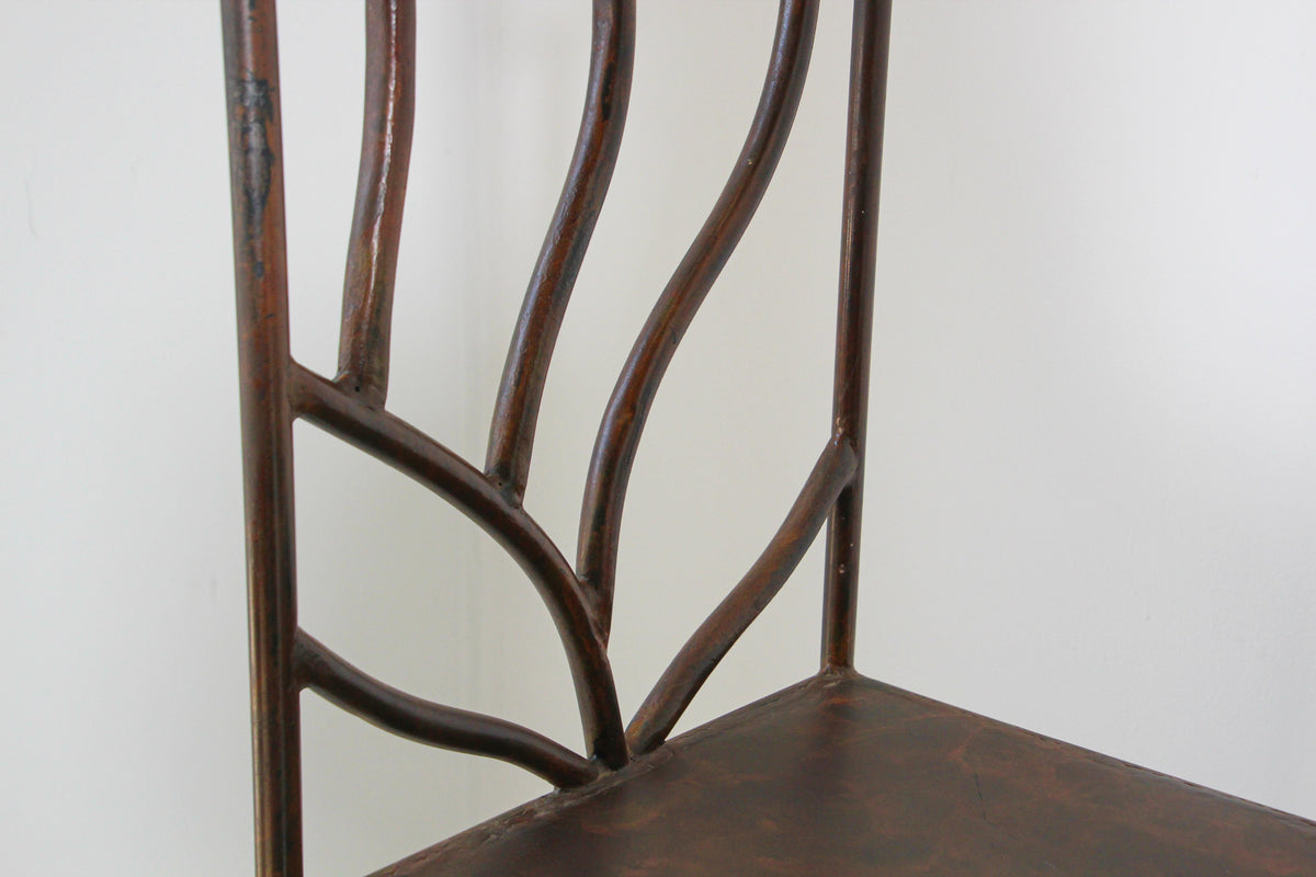Spanish Wrought Iron Barstools with Back Set of Six — detail view 18