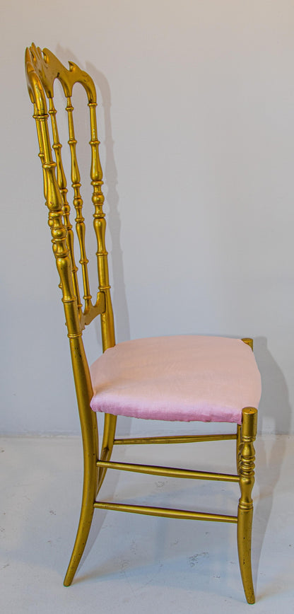 Gilt Wood Chiavari Side Chair by Giuseppe Gaetano Descalzi, 1960s — Italy