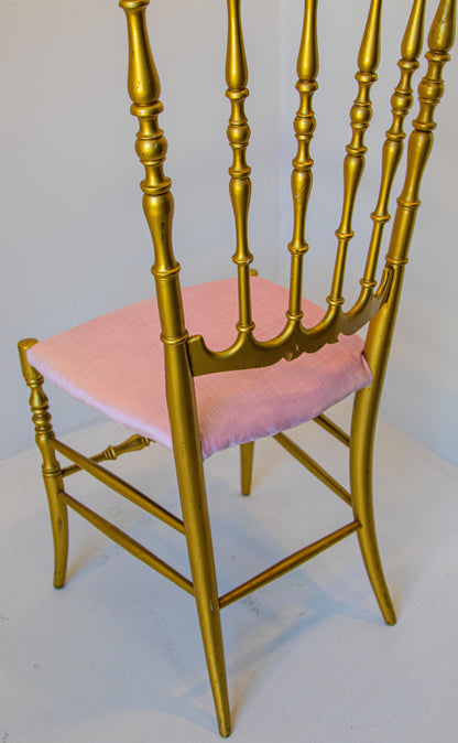 Gilt Wood Chiavari Side Chair by Giuseppe Gaetano Descalzi, 1960s — Italy
