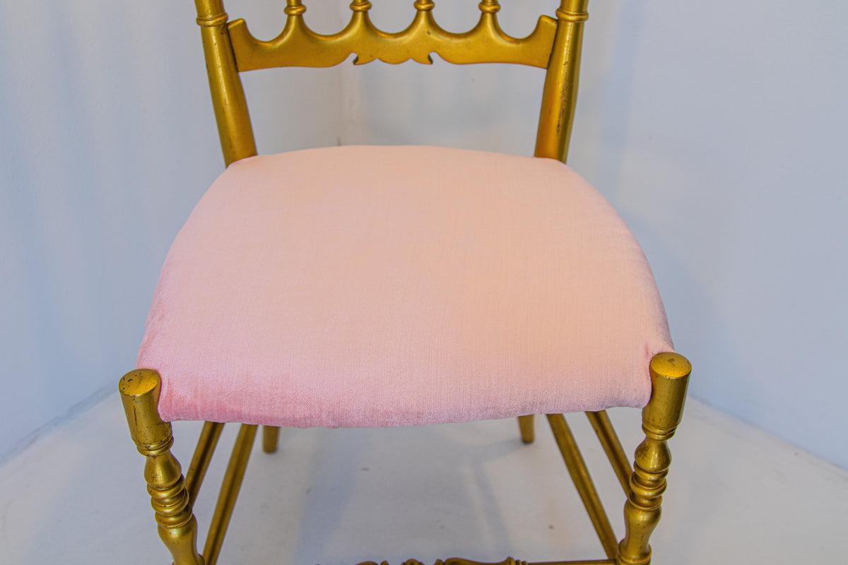 Gilt Wood Chiavari Side Chair by Giuseppe Gaetano Descalzi, 1960s — Italy