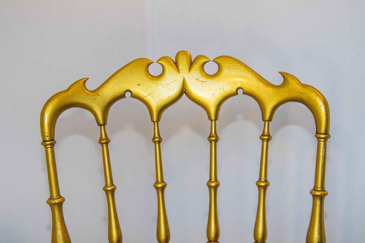 Gilt Wood Chiavari Side Chair by Giuseppe Gaetano Descalzi, 1960s — Italy