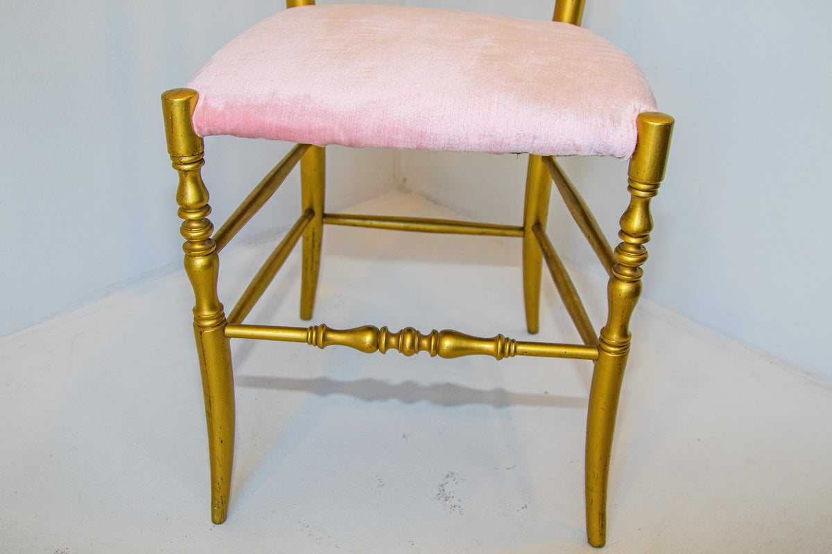 Gilt Wood Chiavari Side Chair by Giuseppe Gaetano Descalzi, 1960s — Italy