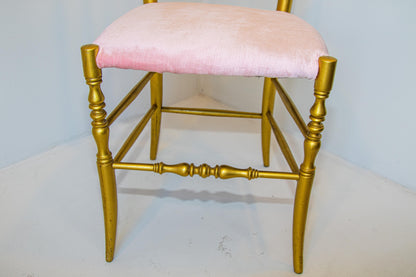 Gilt Wood Chiavari Side Chair by Giuseppe Gaetano Descalzi, 1960s — Italy