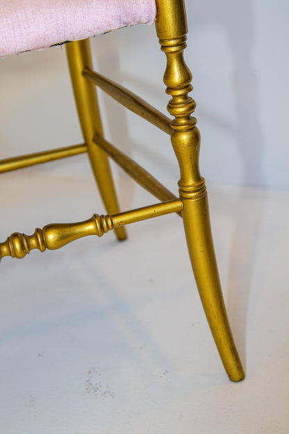 Gilt Wood Chiavari Side Chair by Giuseppe Gaetano Descalzi, 1960s — Italy