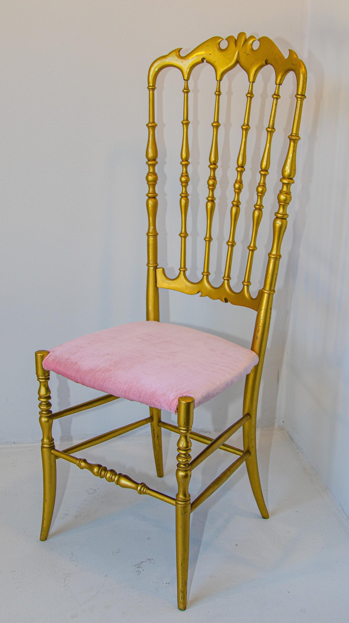 Gilt Wood Chiavari Side Chair by Giuseppe Gaetano Descalzi, 1960s — Italy