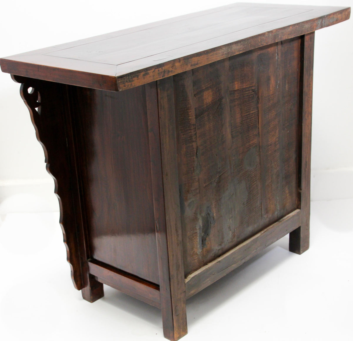 Chinese Ming Style Altar Cabinet, Red Lacquered Elmwood, 1950 — China