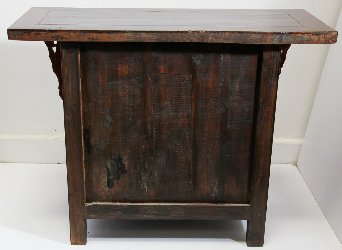 Chinese Ming Style Altar Cabinet, Red Lacquered Elmwood, 1950 — China