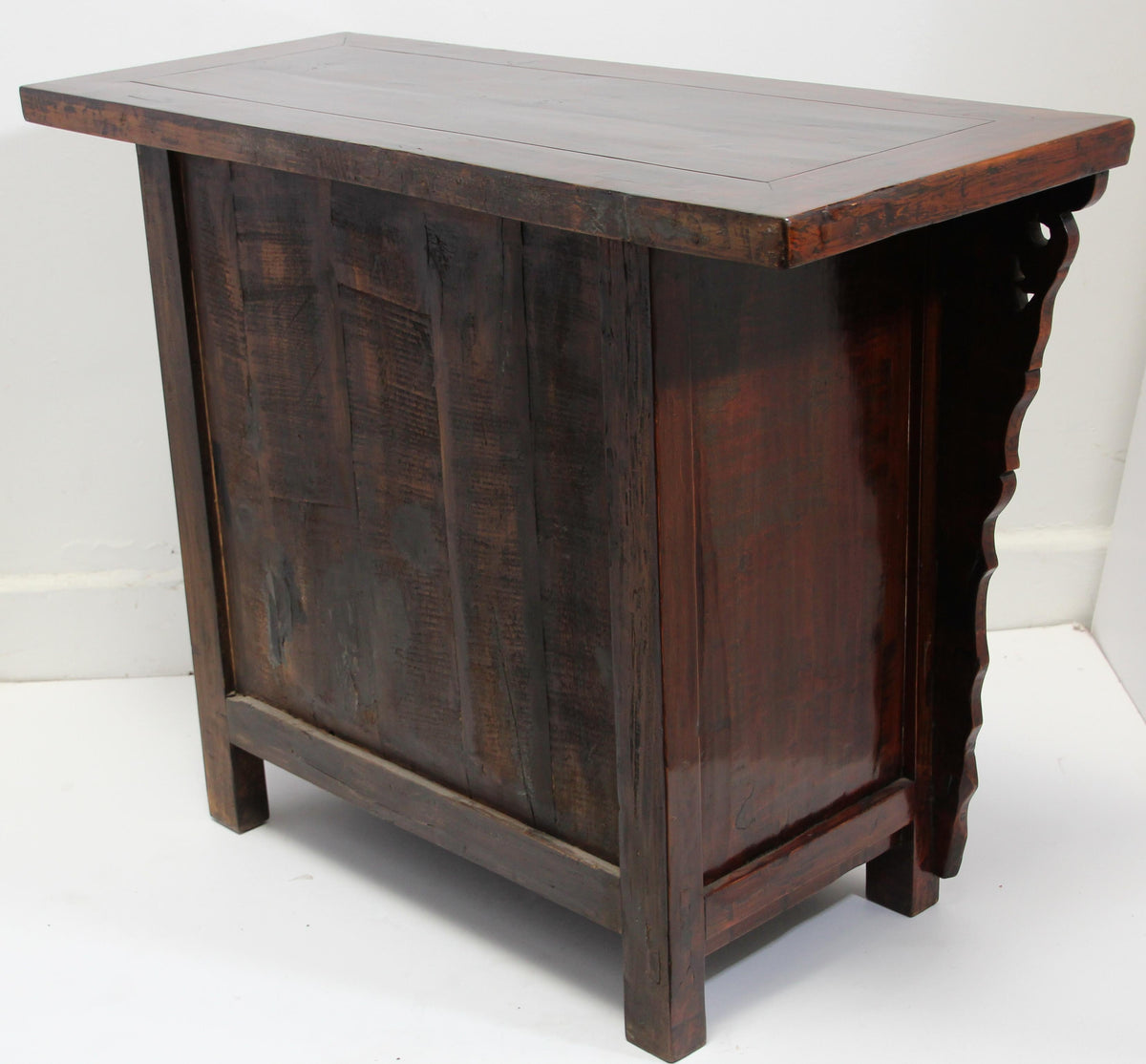 Chinese Ming Style Altar Cabinet, Red Lacquered Elmwood, 1950 — China