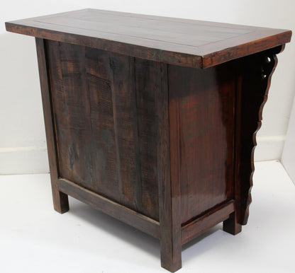 Chinese Ming Style Altar Cabinet, Red Lacquered Elmwood, 1950 — China