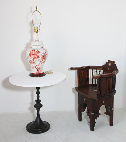 Vintage Hand-Painted Chinese Table Lamp, Floral Design, 1950 — China