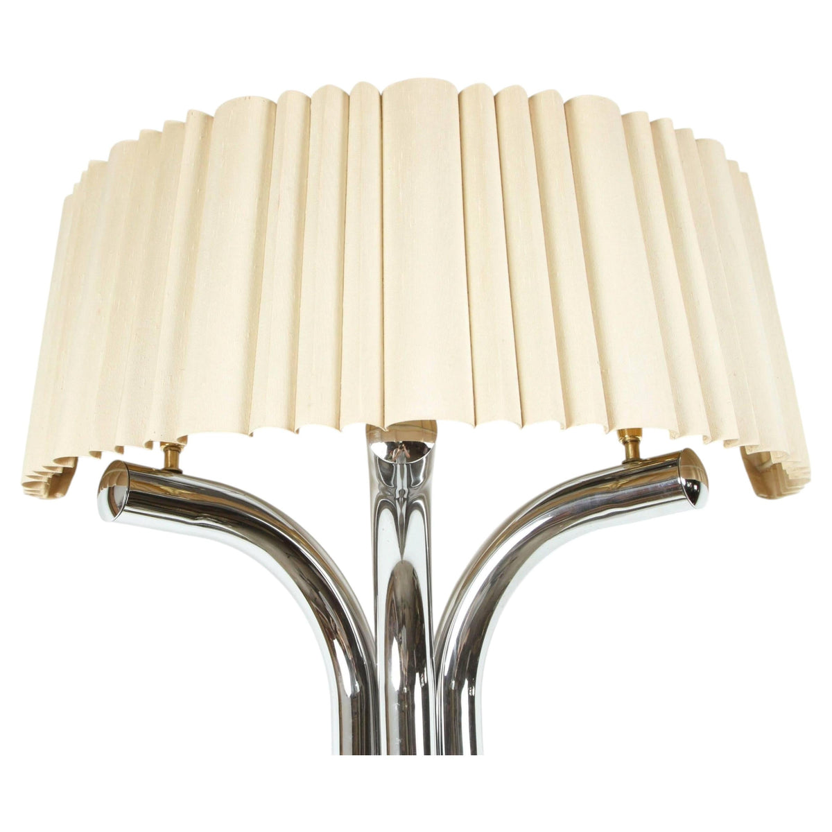 Pair of Monumental 1970s Chrome and Brass Wall Sconces, Jansen Style