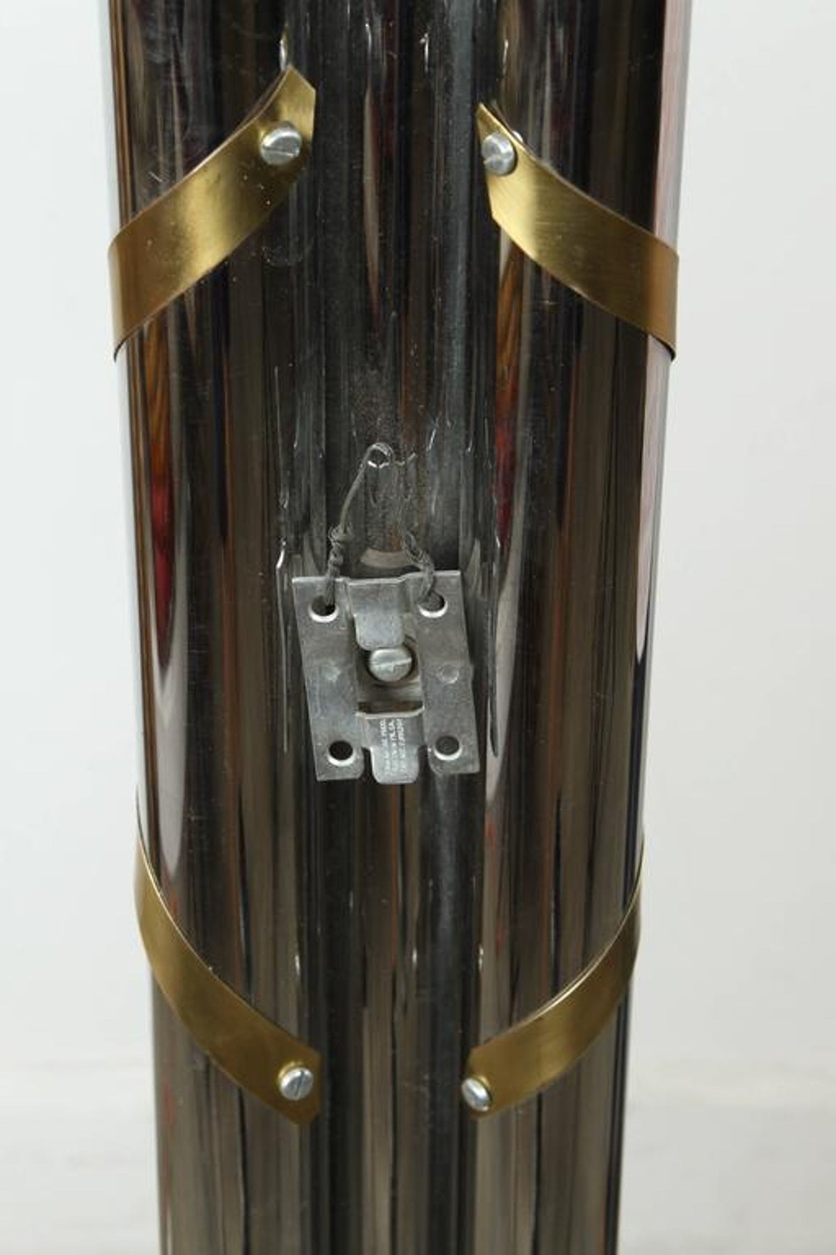 Pair of Monumental 1970s Chrome and Brass Wall Sconces, Jansen Style – view 9