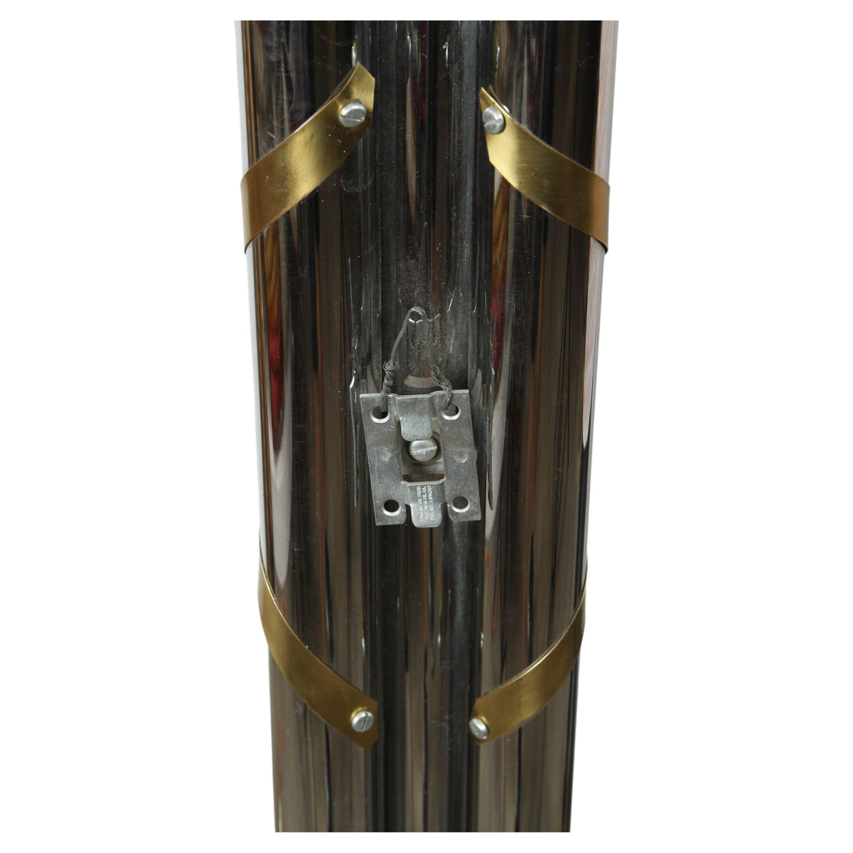 Pair of Monumental 1970s Chrome and Brass Wall Sconces, Jansen Style