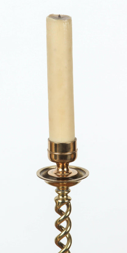 Victorian Brass Candlesticks, Barley Twist Design, Circa 1890 — additional view 4