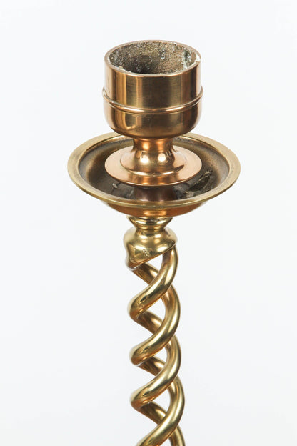 Victorian Brass Candlesticks, Barley Twist Design, Circa 1890 — additional view 9