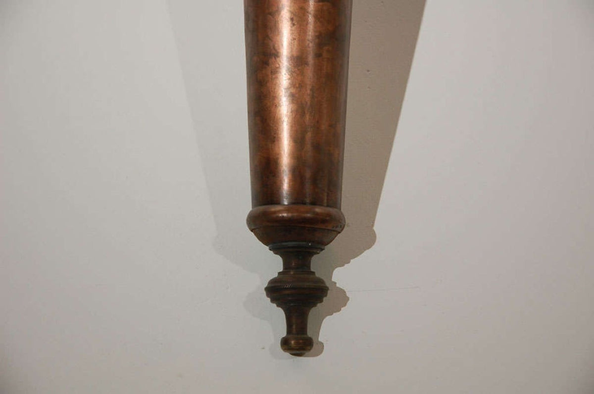 Pair of Monumental Moroccan Moorish Pierced Brass Wall Torchiere Sconces – view 5