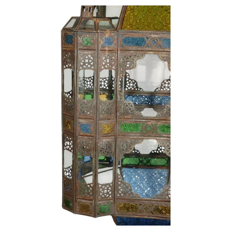 Moroccan Vintage Moorish Glass Lantern from Marrakech