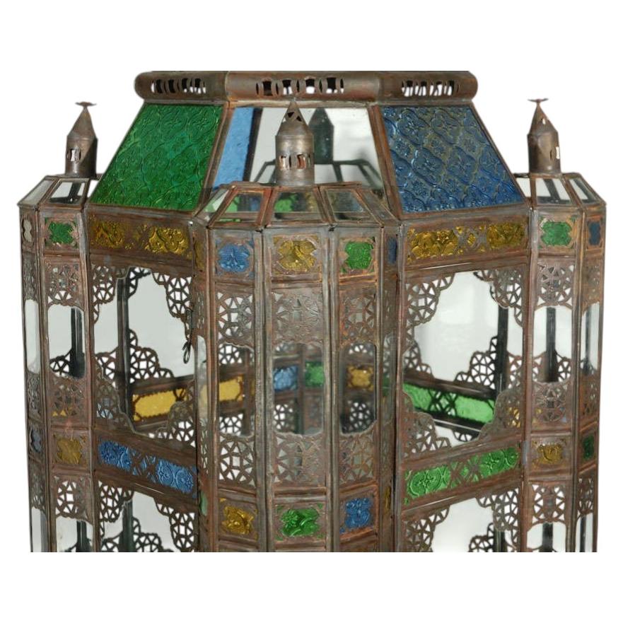 Moroccan Vintage Moorish Glass Lantern from Marrakech