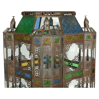 Moroccan Vintage Moorish Glass Lantern from Marrakech