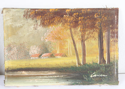 Antique French Provincial Oil on Canvas Painting, Signed, Circa 1920s — additional view 3