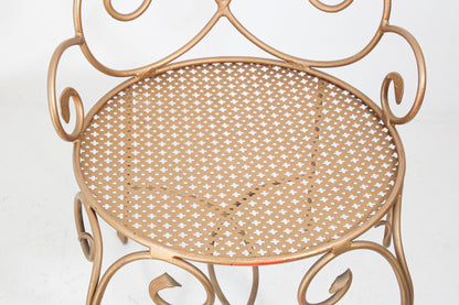 Hollywood Regency Vintage Italian Gilt Iron Sculptural Chair — Italy