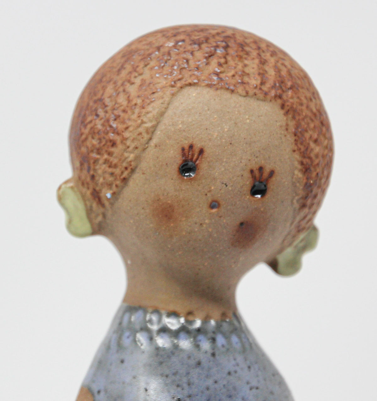 Vintage Traditional Japanese Young Woman Ceramic Sculpture — Japan
