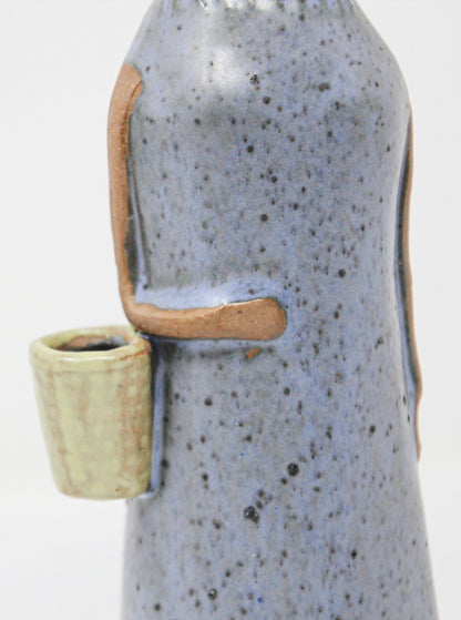 Vintage Traditional Japanese Young Woman Ceramic Sculpture — Japan