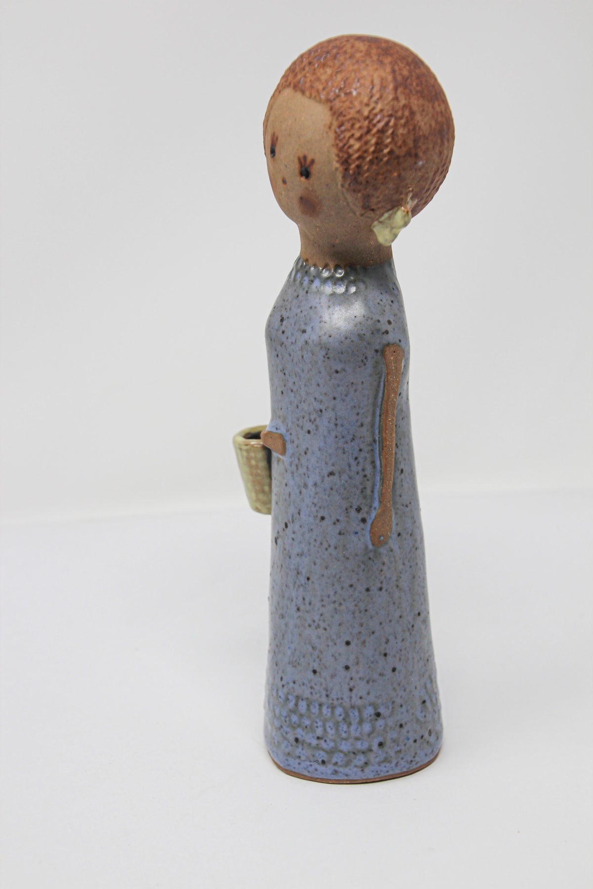 Vintage Traditional Japanese Young Woman Ceramic Sculpture — Japan