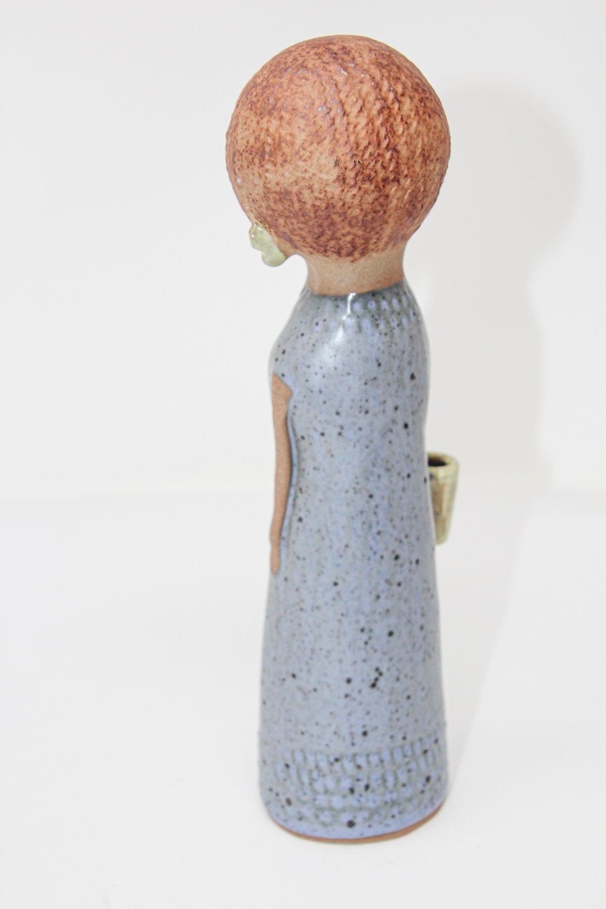 Vintage Traditional Japanese Young Woman Ceramic Sculpture — Japan