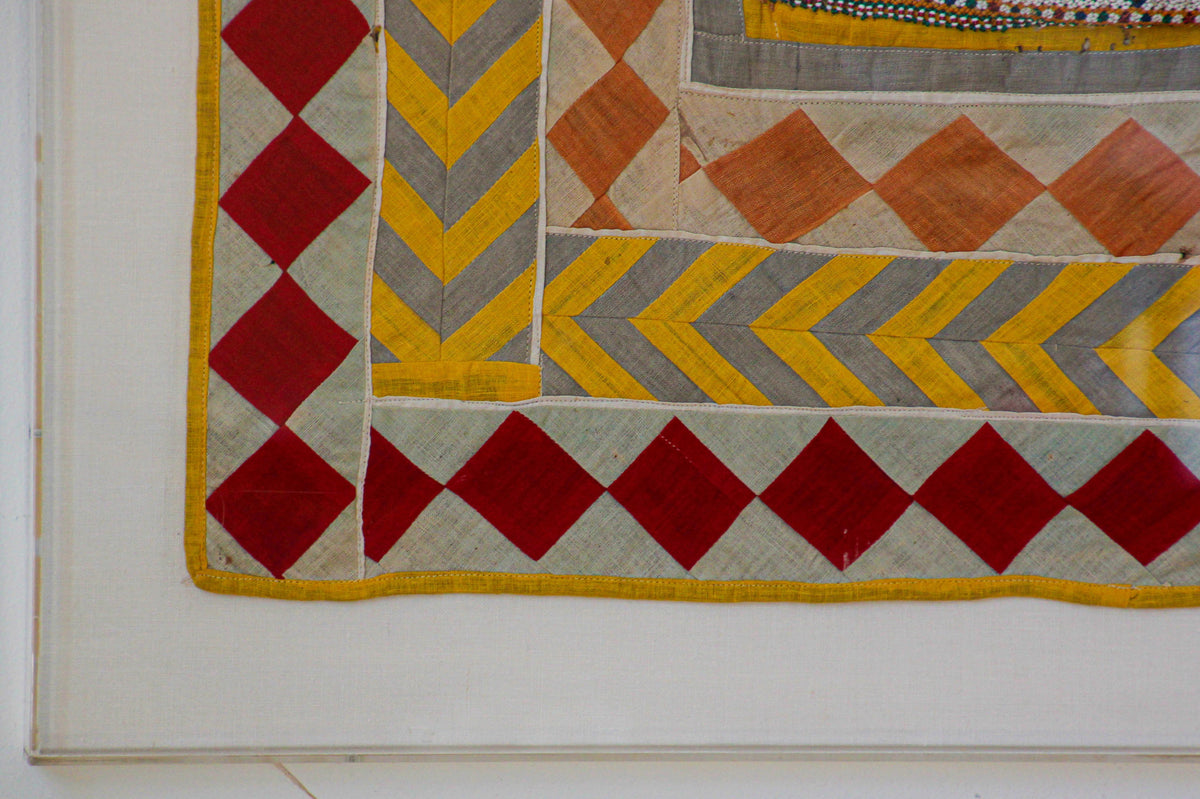 Vintage Gujarat Saurashta Ethnic Beaded Textile India Framed — additional view 9