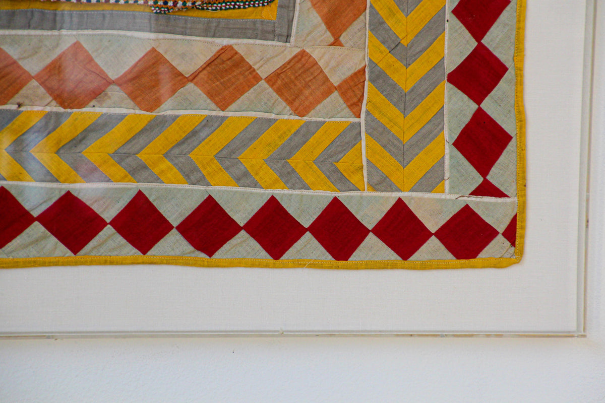 Vintage Gujarat Saurashta Ethnic Beaded Textile India Framed — additional view 10