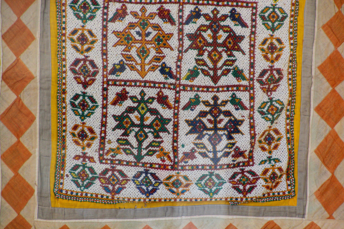 Vintage Gujarat Saurashta Ethnic Beaded Textile India Framed — additional view 11