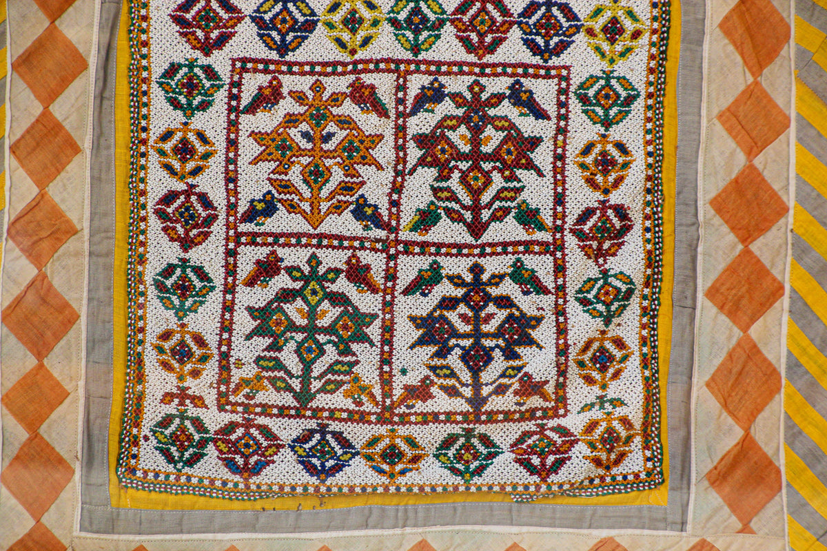 Vintage Gujarat Saurashta Ethnic Beaded Textile India Framed — additional view 20