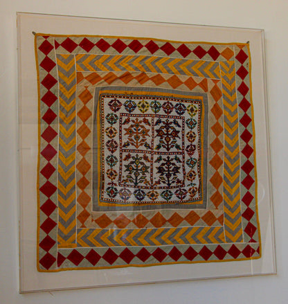 Vintage Gujarat Saurashta Ethnic Beaded Textile India Framed — additional view 2