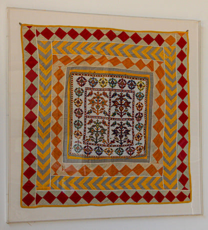 Vintage Gujarat Saurashta Ethnic Beaded Textile India Framed — additional view 3