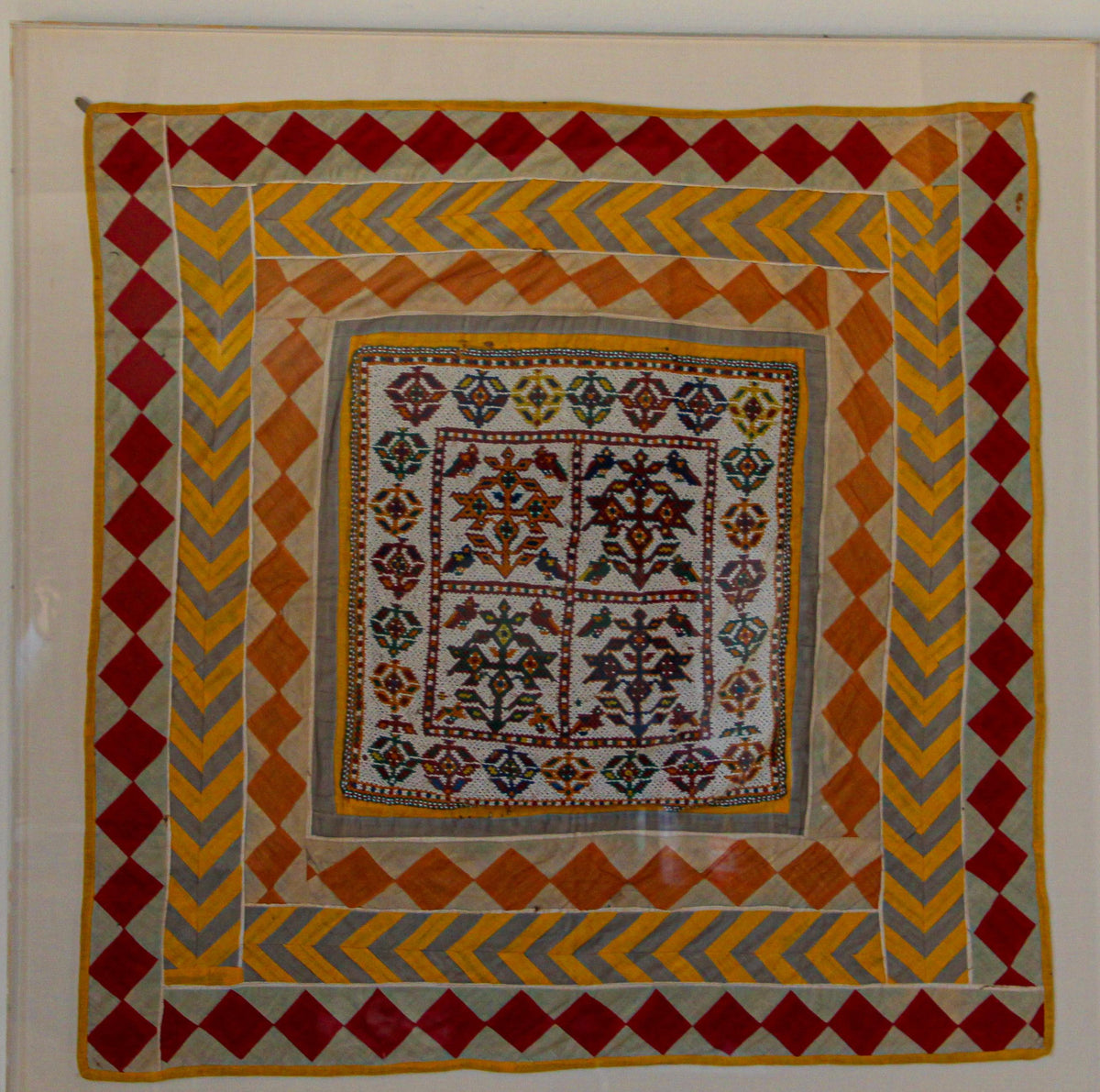 Vintage Gujarat Saurashta Ethnic Beaded Textile India Framed — additional view 4