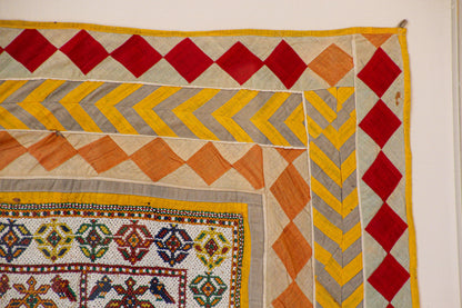 Vintage Gujarat Saurashta Ethnic Beaded Textile India Framed — additional view 6