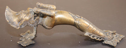 Vintage Buddhist Bronze Protector Deity Statue Door Handle — additional view 2