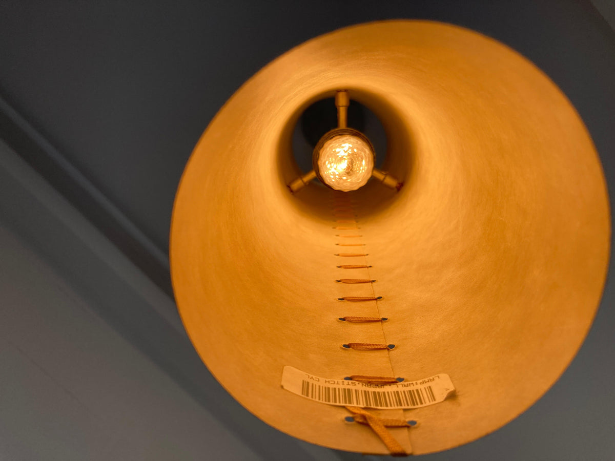 Stitched Parchment Pendant Light in the Style of Santa & Cole, Spain, 1980 — additional view 9