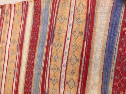 Vintage Moroccan Kilim Rug by Berber Tribes, Handwoven Wool, 1960s — Morocco