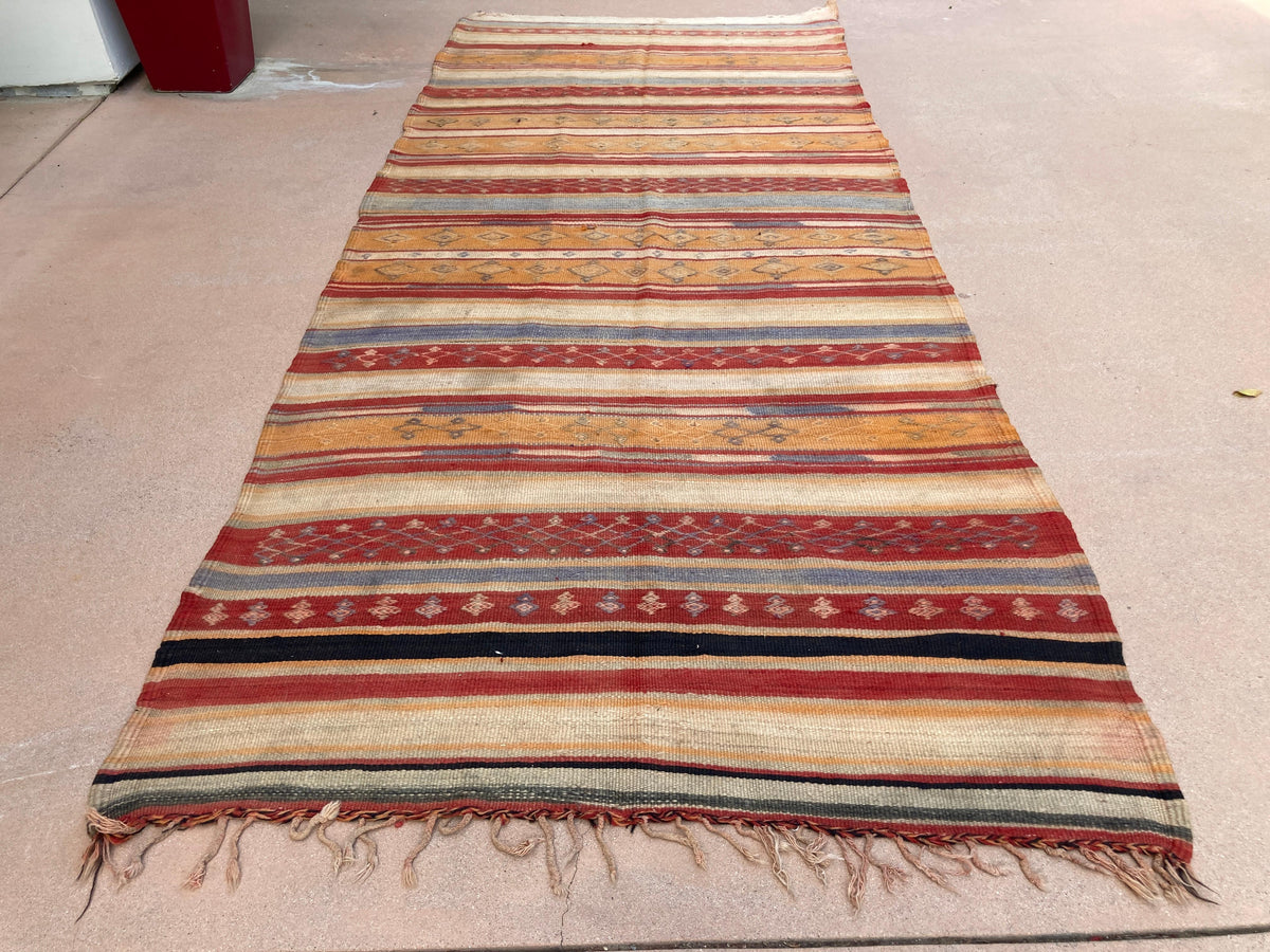 Vintage Moroccan Kilim Rug by Berber Tribes, Handwoven Wool, 1960s — Morocco