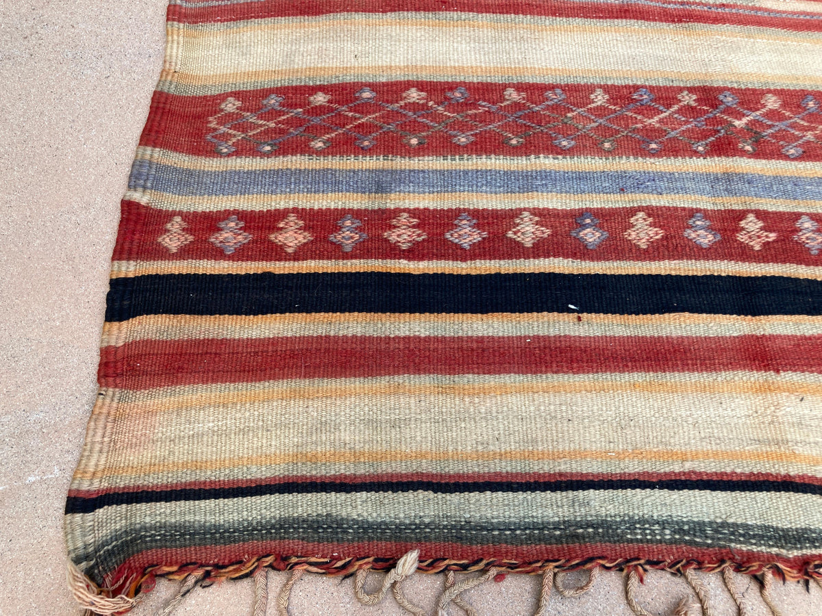 Vintage Moroccan Kilim Rug by Berber Tribes, Handwoven Wool, 1960s — Morocco